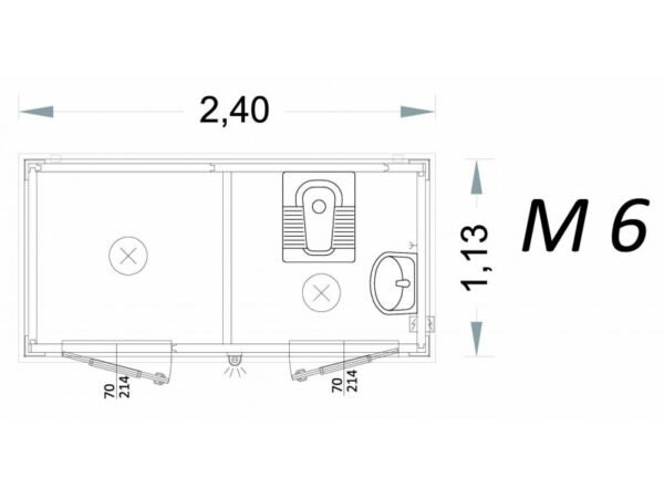 Cabina prefabbricata uso bagno 2 metri - M6 - C2 prezzo, noleggio e usati