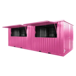 Container bar smontabile 6×2 metri XL Rosa RAL 3015