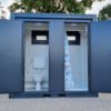 Container sanitario SCDD RAL 7016 Grigio antracite | A 2350 x L 2400 x P 1250 mm | 2 porte | con doccia