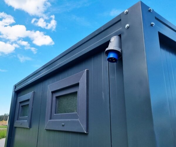 Container sanitario SCDD RAL 7016 Grigio antracite | A 2350 x L 2400 x P 1250 mm | 2 porte | con doccia