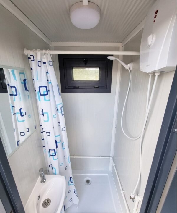 Container sanitario SCDD RAL 7016 Grigio antracite | A 2350 x L 2400 x P 1250 mm | 2 porte | con doccia