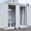 Container sanitario SCDD RAL 9002 Bianco grigiastro | A 2350 x L 2400 x P 1250 mm | 2 porte | con doccia