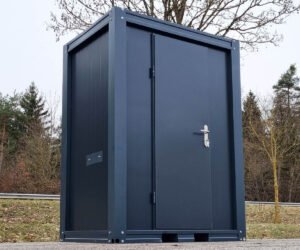 Container sanitario SCEW RAL 7016 Grigio antracite | A 2335 x L 1650 x P 1200 mm | porta a un'anta | con acqua calda Container sanitario SCEW RAL 7016 Grigio antracite | A 2335 x L 1650 x P 1200 mm | porta a un'anta | con acqua calda