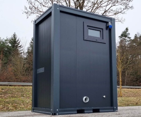 Container sanitario SCEW RAL 7016 Grigio antracite | A 2335 x L 1650 x P 1200 mm | porta a un'anta | con acqua calda Container sanitario SCEW RAL 7016 Grigio antracite | A 2335 x L 1650 x P 1200 mm | porta a un'anta | con acqua calda