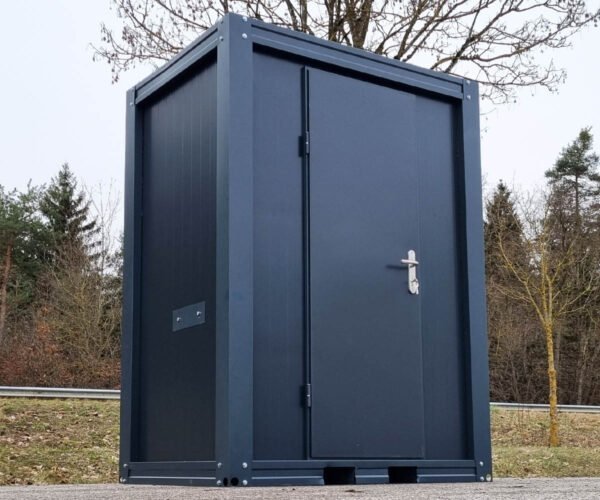 Container sanitario SCEW RAL 7016 Grigio antracite | A 2335 x L 1650 x P 1200 mm | porta a un'anta | con acqua calda Container sanitario SCEW RAL 7016 Grigio antracite | A 2335 x L 1650 x P 1200 mm | porta a un'anta | con acqua calda