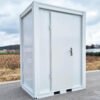 Container sanitario SCEW RAL 9002 Bianco grigiastro | A 2335 x L 1650 x P 1200 mm | porta a un'anta | con acqua calda
